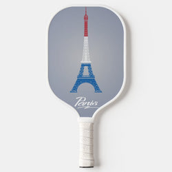 Coloured Eiffel Tower Pickleball Paddle