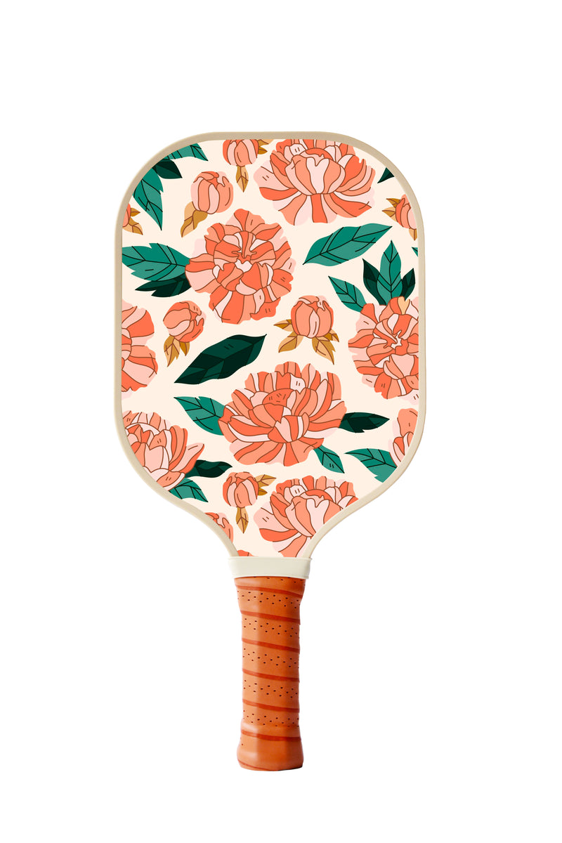 Floral And Tropical Leaves Pickleball Paddle